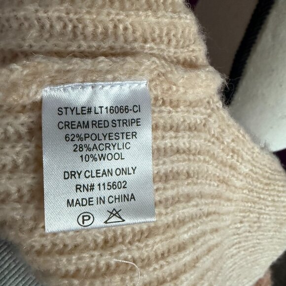 Botanik Studio Cream, Tan, and Rose Striped Cardigan Size L - Picture 6 of 6